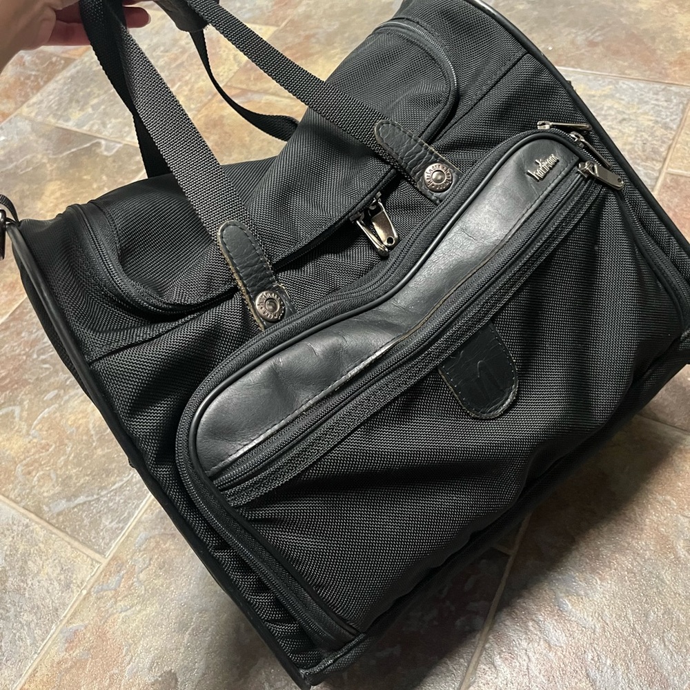 Black Hartman carry on bag canvas leather